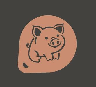4 Piggy cappuccino stencil