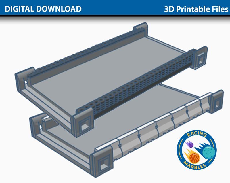 Jersey and Rubber Tire Rail Enhancements for Marble Sports Racing System - A Modular Marble Racetrack Toy