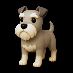 Cute Schnauzer Dog Toy - 3D Printable Figurine (Ready to Paint!)