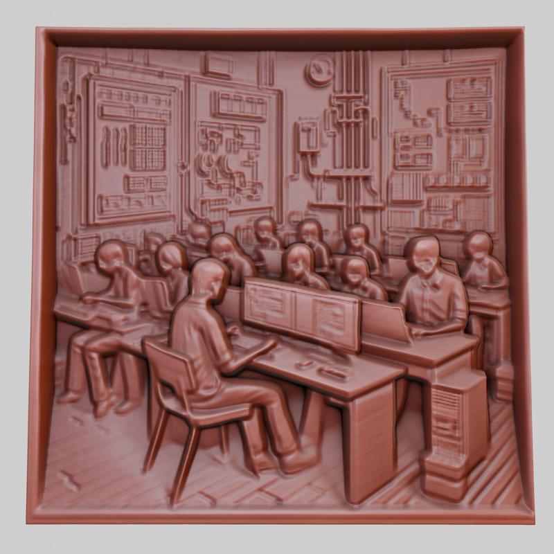 Students learning programming in a computer lab 3d printer model animal model obj stl