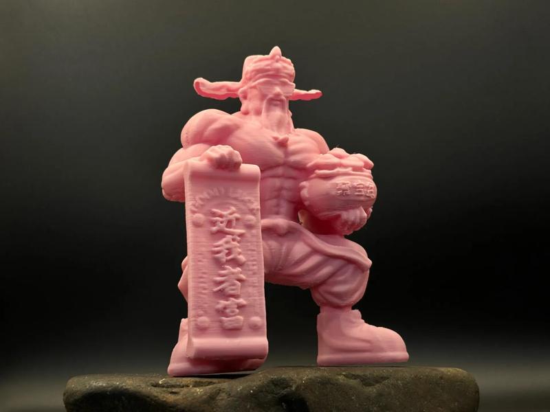 Pink Muscle God of Wealth 【Those close to me will be rich】Muscle God of Wealth Figurine