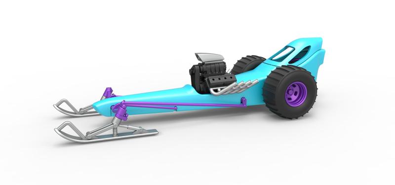 Diecast Front engine old school snow dragster Scale 1:25