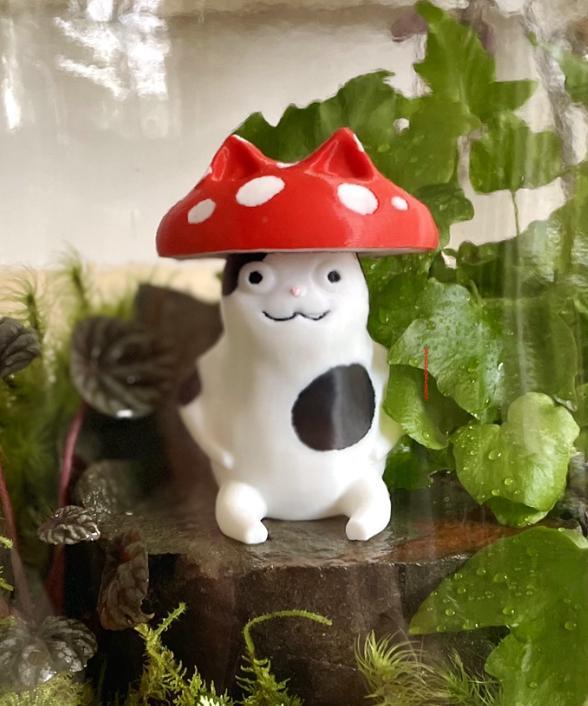 Cute Cat with Mushroom Hat Easy Print
