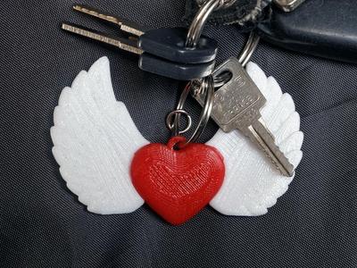 Winged Heart Keychain