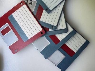 Retro Floppy Disk Coasters – Multicolor Nostalgia