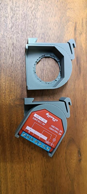 Shelly 1Plus holder holder 130 degree swivel for DIN rail rail