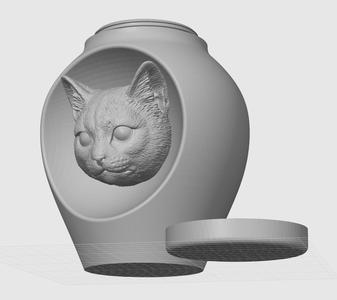 Cat urn - Urn - Cat - with screw cap