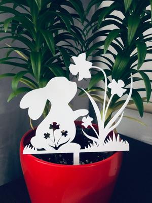 Easter Bunny with Flowers topper