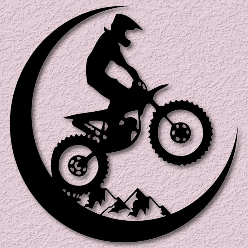 Motorcycle wall art mountain bike wall decor 2d art