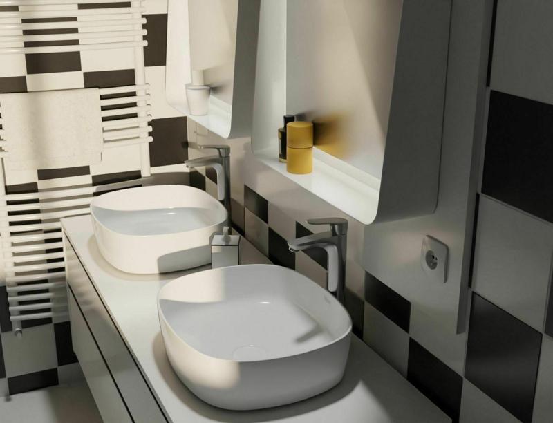 Modern Bathroom-black and white