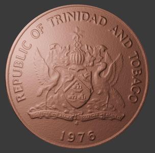 Trinidad and Tobago, One Cent, Reverse Side