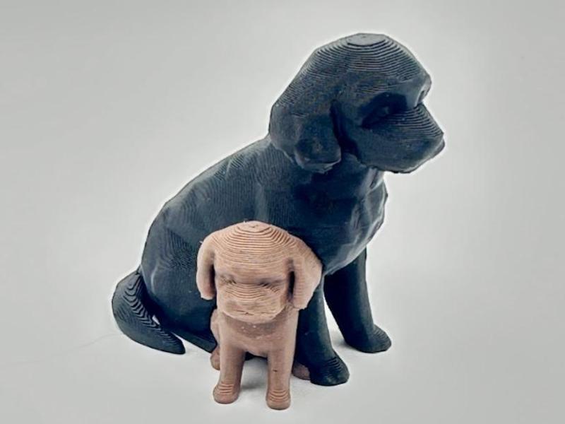 Low-Poly Cavapoo & Puppy Figurine