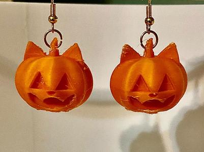 Cat Pumpkin Earrings