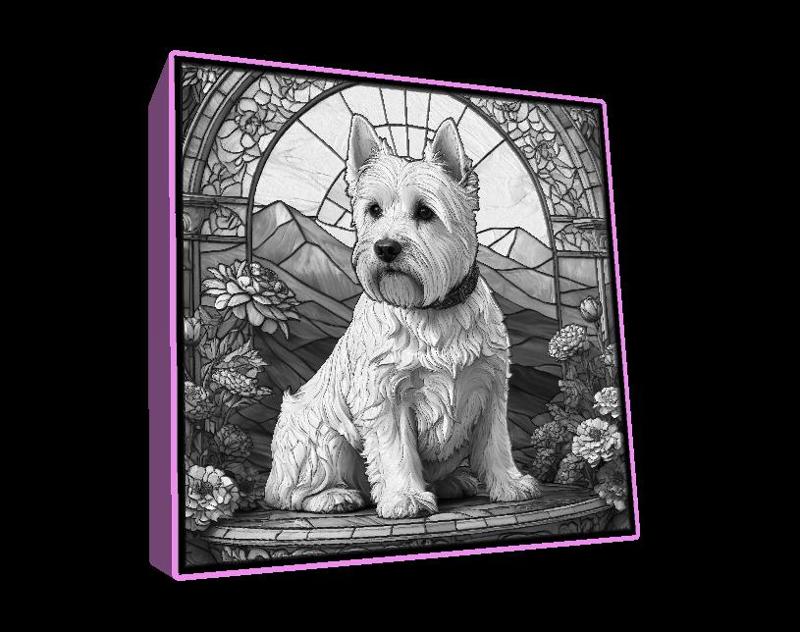 Lightbox West Highland White Terrier lithophane