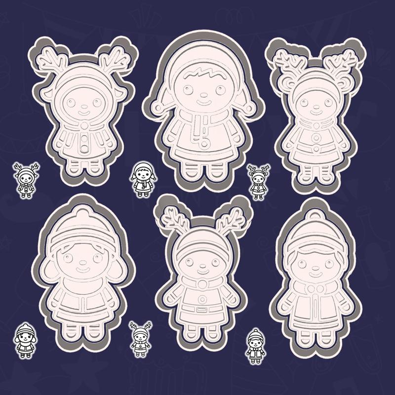 Christmas | New Year cookie cutters - little charmers set / bundle - 6 pieces