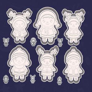 Christmas | New Year cookie cutters - little charmers set / bundle - 6 pieces
