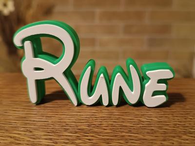 Disney Name Sign Rune Kid Room Wall Decor Tag 
