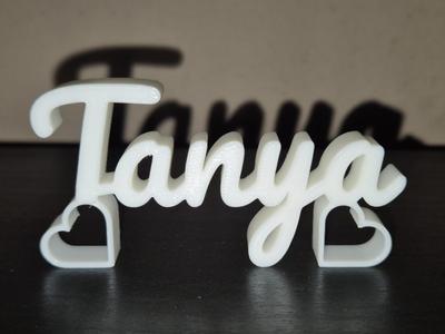 Tanya Name Sign Display Decor