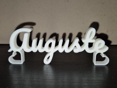 Auguste Name Sign Display Decor