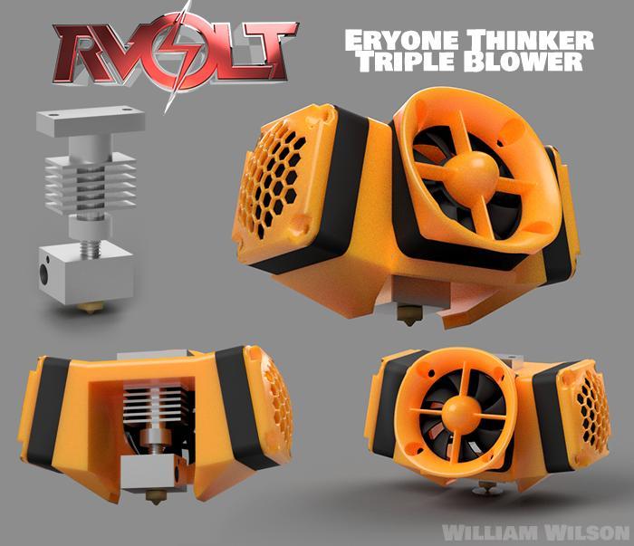 RVOLT - Triple Blower Hotend - Eryone Thinker