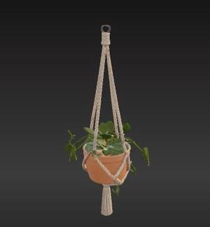 Macrame-Style Hanging Plant Holder – Decorative STL Pot