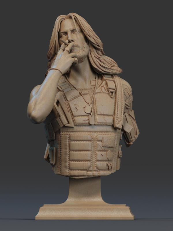 Johnny Silverhand Bust 3D Print