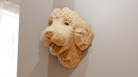 golden doodle head wall mount mouth open stl