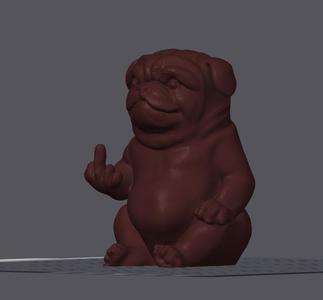 Pug Sitting Down Flipping the Middle Finger Statue – Pug Life Decor