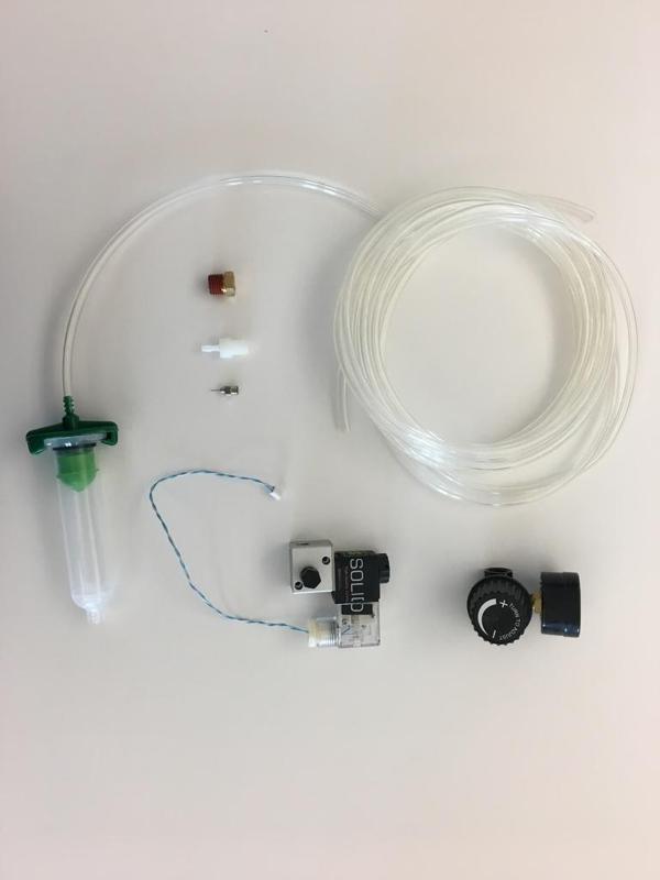 pneumatic extruder clamp, carriage adapter, and solenoid bracket