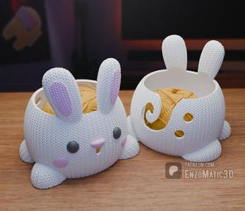 bowl Knitted Rabbit - crochet bowl - 3MF - STL