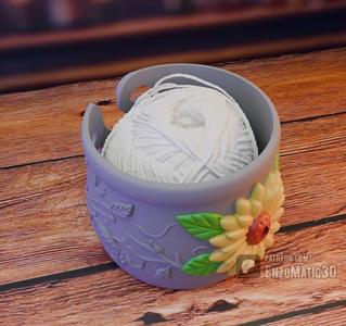 Sunflower bowl - bowl for crochet - 3MF - STL for 3D printer