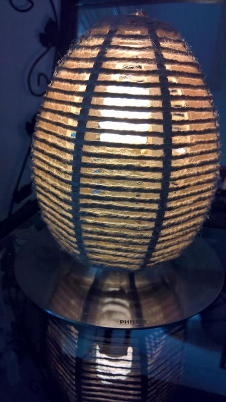 Lampe Corde Oeuf pour remplacer globe verre sur lampe Philips --- Egg Rope Lamp to replace globe glass on lamp Philips