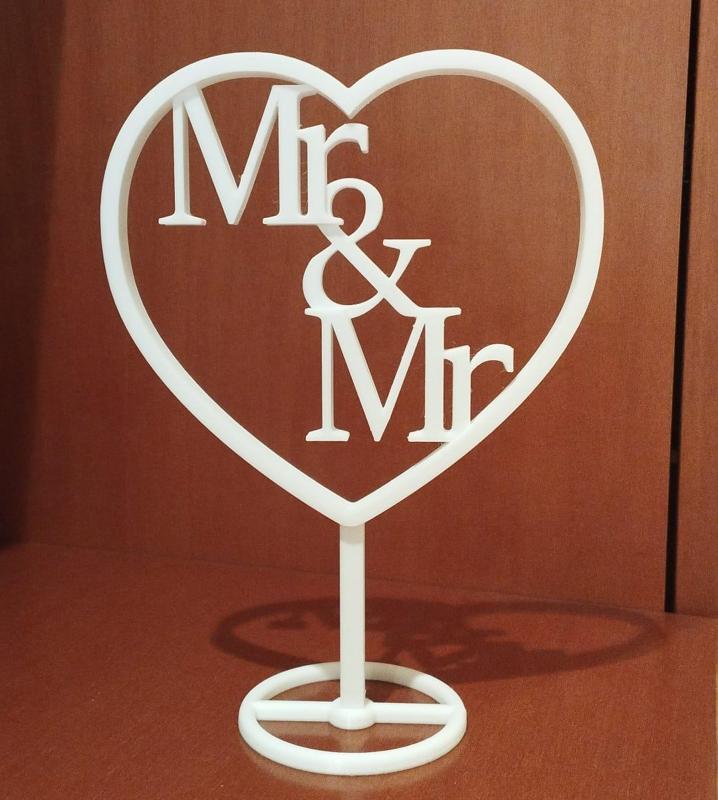 Mr & Mr heart decoration