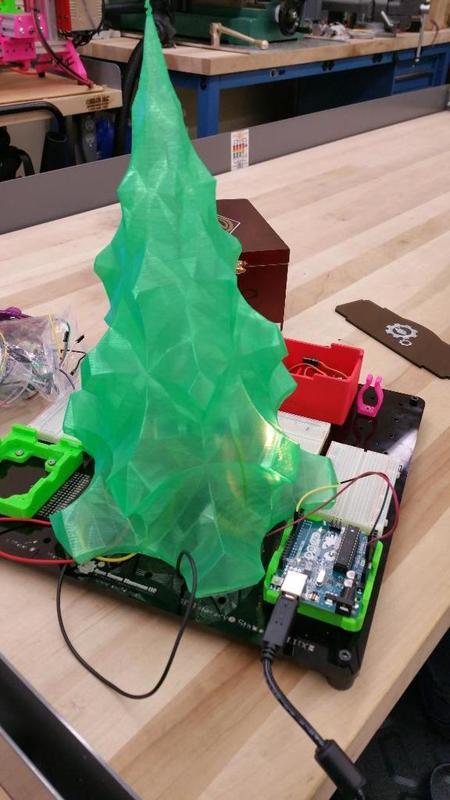 3DX Neopixal lights with button, under a Christmas Tree