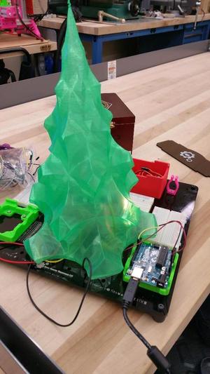 3DX Neopixal lights with button, under a Christmas Tree