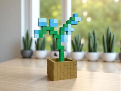 Minecraft Orchid Flower In Pot (No AMS)
