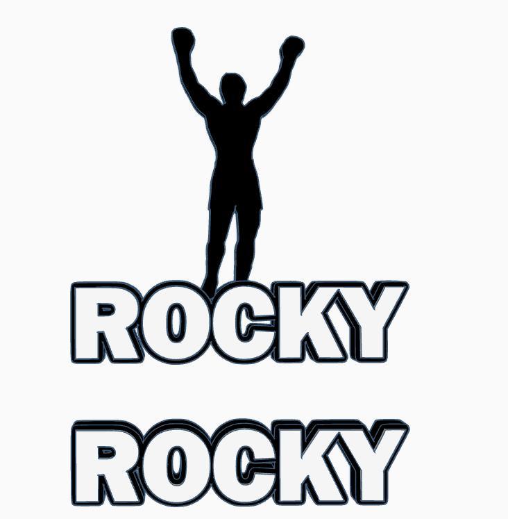 ROCKY (SILHOUETTE) V2 Logo Display by MANIACMANCAVE3D