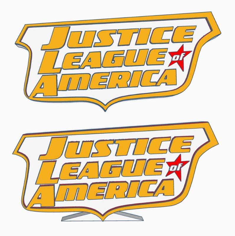 2x JUSTICE LEAGUE OF AMERICA Logo Display by MANIACMANCAVE3D