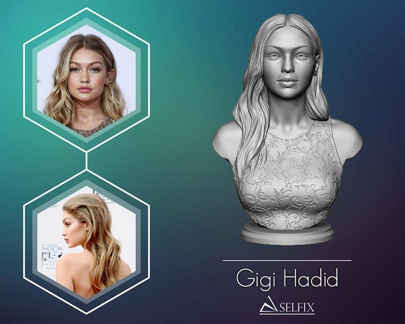 Gigi Hadid portrait sculpture 3D print model
