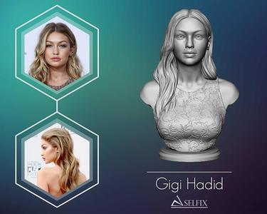 Gigi Hadid portrait sculpture 3D print model