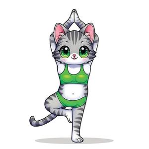 Cute Cat yoga style ,STL file