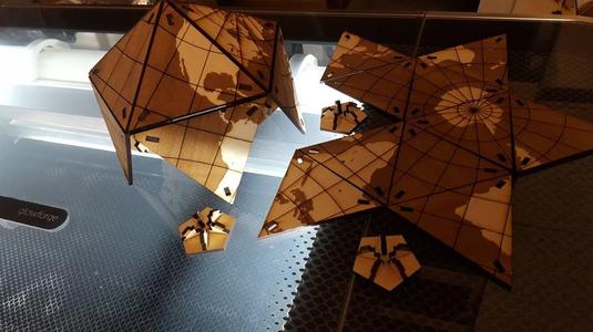 Dymaxion Globe - tabbed wooden vertices - semi parametric