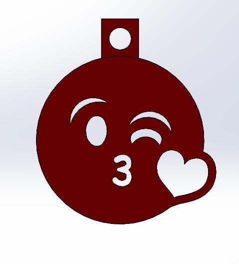 Kissing emoji keychain