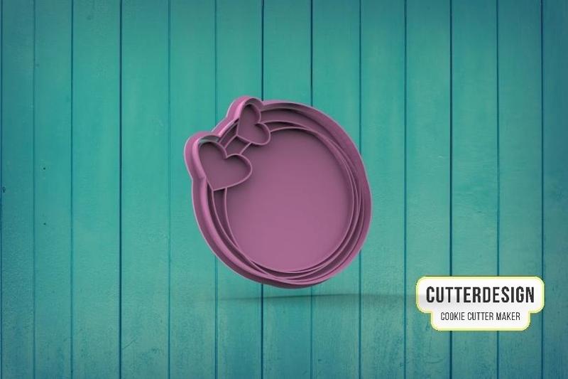 Hearts Circle Frame Cookie Cutter M2