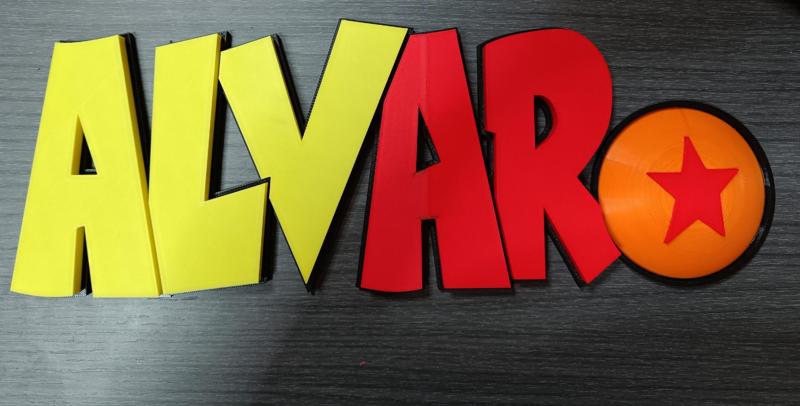 Cartel Alvaro Letras Bola de Dragon