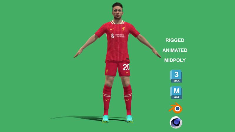 3D Rigged Diogo Jota Liverpool 2025