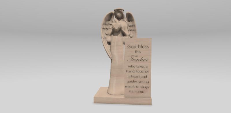 God Bless This Teacher Angel Figurine , Angel heart statue, angel sculpture, Angel Figurine, meaningful spiritual gift,  Altar Meditation, Peace, Faith, Love, Hope, Healing, Protection
