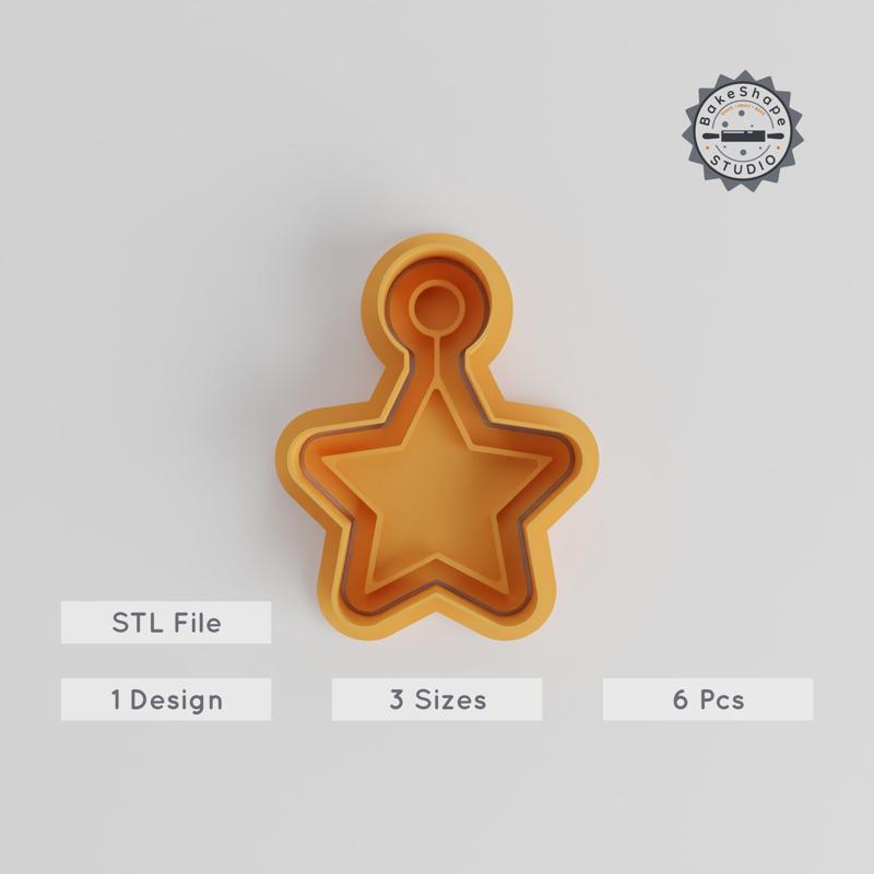 Star Shape Cutter & Stamp Collection, Perfect for Cookies & Fondant, Set of 6, Sizes S/M/L, Ideal for Decorations & Baking PRODUCT_4963