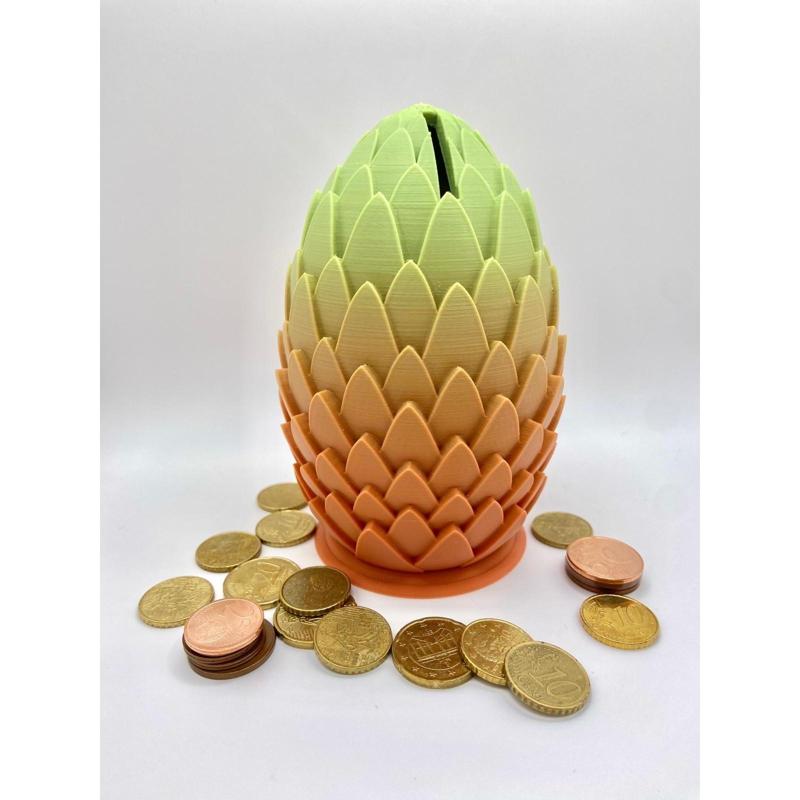 Scaled egg money box