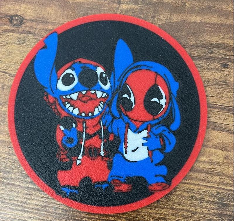 Deadpool and Stitch Coaster